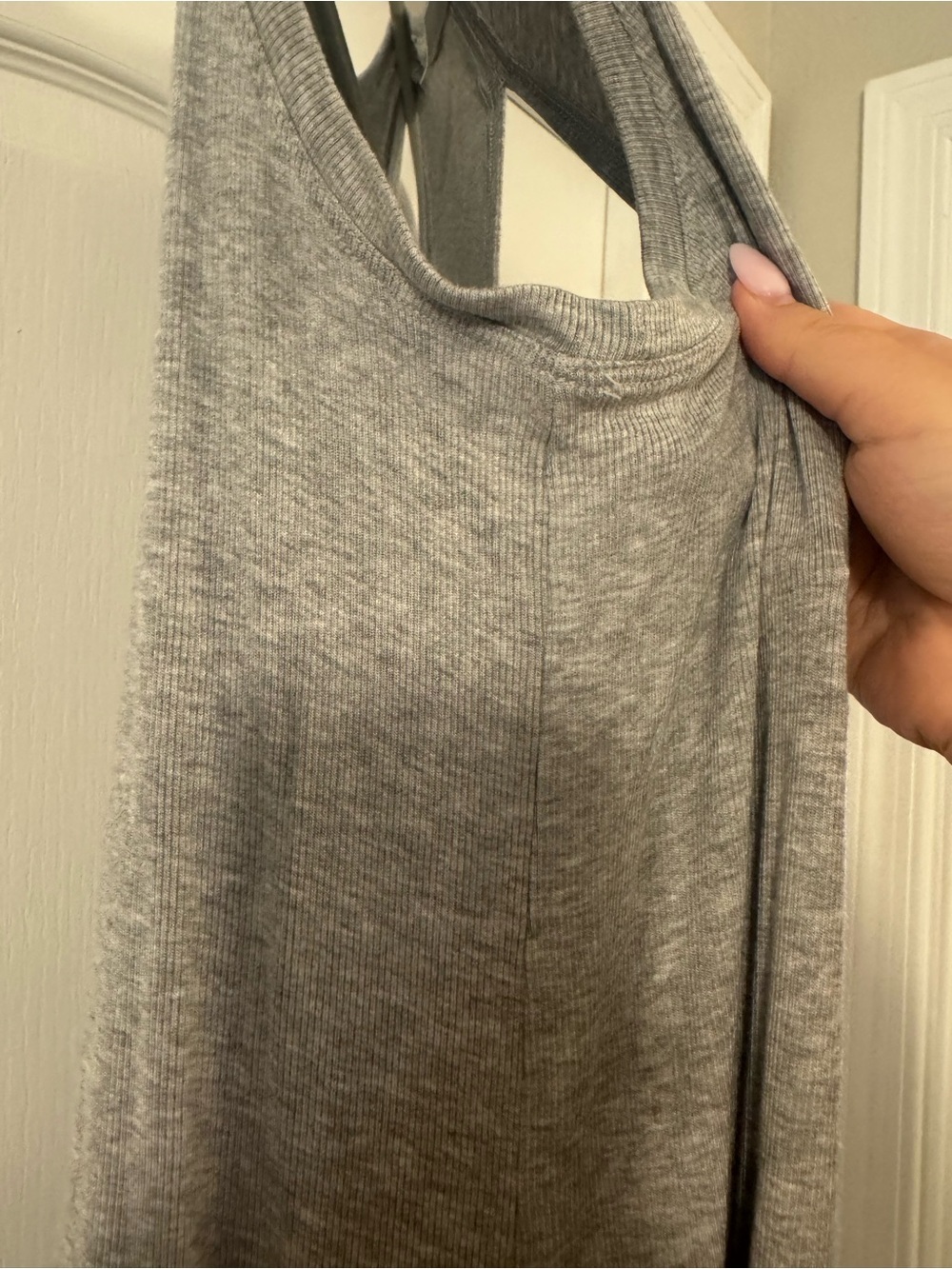 Athleta Grey Ribbed Tank Top - Picture 7 of 9